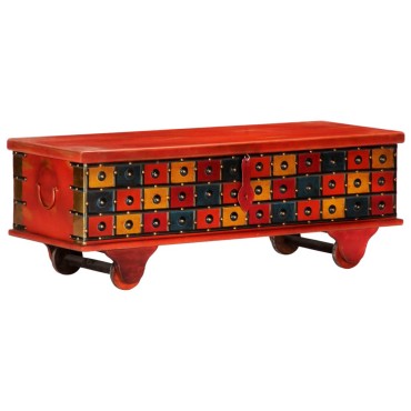 vidaXL Μπαούλο Αποθήκευσης Κόκκινο 110x40x40cm Μασίφ Ξύλο Ακακίας 1 τεμ.