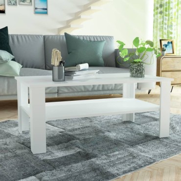 vidaXL Τραπεζάκι Σαλονιού Λευκό 100x59x42cm από Επεξ. Ξύλο 1 τεμ.