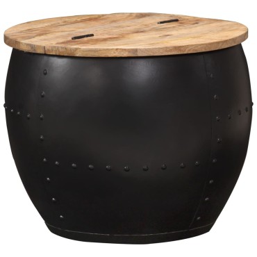 vidaXL Τραπεζάκι Σαλονιού Στρογγυλό 53x43cm από Μασίφ Ξύλο Μάνγκο 1 τεμ.