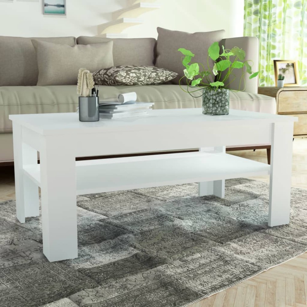vidaXL Τραπεζάκι Σαλονιού Λευκό 110x65x48cm από Επεξ. Ξύλο 1 τεμ.