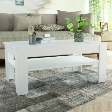 vidaXL Τραπεζάκι Σαλονιού Λευκό 110x65x48cm από Επεξ. Ξύλο 1 τεμ.