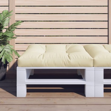 vidaXL Μαξιλάρι Παλέτας Κρεμ 80x80x12cm Υφασμάτινο