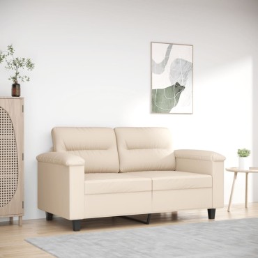 vidaXL Καναπές Διθέσιος Μπεζ Ύφασμα μικροϊνών 210x77x80cm 1 τεμ.