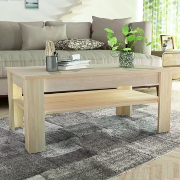 vidaXL Τραπεζάκι Σαλονιού Χρώμα Δρυς 110x65x48cm Μοριοσανίδα 1 τεμ.