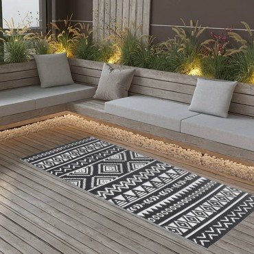 vidaXL Χαλί εξωτερικού χώρου ARAKIL Μαύρο 80x150 cm PP