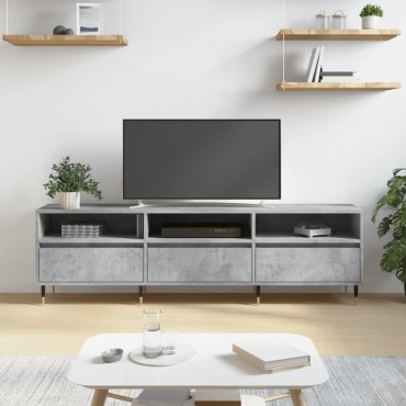 vidaXL Έπιπλο Τηλεόρασης Γκρι Σκυρ. 150x30x44,5cm Επεξ. Ξύλο
