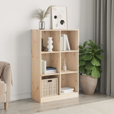 vidaXL Βιβλιοθήκη 70x33x110cm από Μασίφ Ξύλο Πεύκου 1 τεμ.