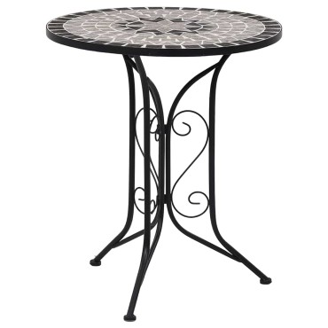 vidaXL Τραπέζι Bistro «Μωσαϊκό» Γκρι Κεραμικό 60x70cm 1 τεμ.