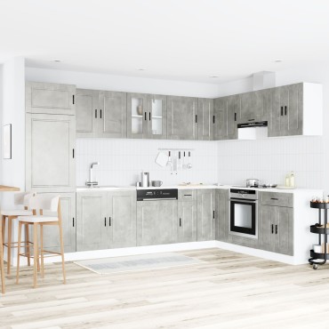 vidaXL Ντουλάπι Βάσης Sink ""Porto"" με Νιπτήρα Γκρίζο Σκυρόδεμα 80x46x84,5cm Επεξεργασμένο Ξύλο 1 τεμ.