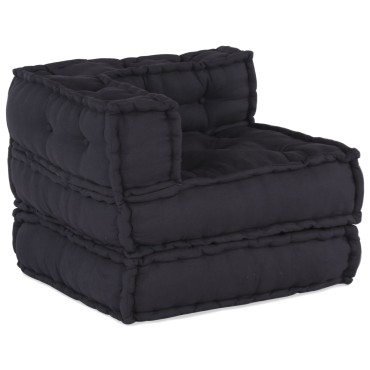 vidaXL Μοντέρνα Πουφ 2 τεμ Ανθρακί Υφάσματος 70x70x54cm