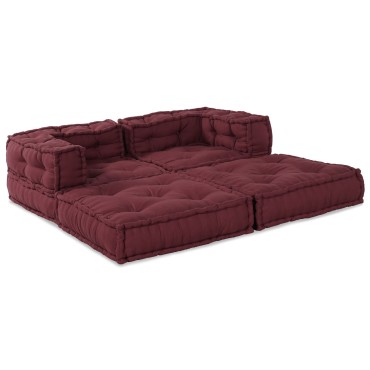 vidaXL Μοδάτοι Πουφ 2 τεμάχια Μπορντό Ύφασμα 70x70x54cm