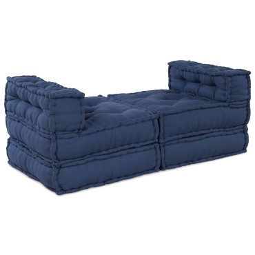 vidaXL Μοντέρνα Πουφ 4 τμχ από ύφασμα indigo 70x70x36cm