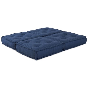 vidaXL Μοντέρνες Πουφ 2 τμχ από indigo υλικό 70x70x36cm