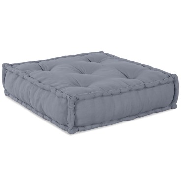 vidaXL Πολυθρόνα Pouffe 2 Θέσεων Modular Μετατρέψιμη Γκρι Υφάσματος 70x70x36cm