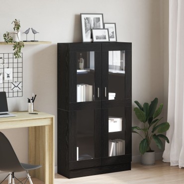 vitaXL Βιβλιοθήκη Μαύρη Δρυς 82,5x30,5x150cm Επεξεργασμένο ξύλο 1 τεμ.