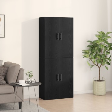 vidaXL Ντουλάπες 2 τεμ. Μαύρη Δρυς 69,5x34x180cm Επεξεργασμένο Ξύλο