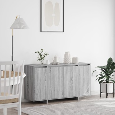 vidaXL Γκρι πλαϊνό γραφείο Γκρι Sonoma Επεξεργασμένο ξύλο 135x41x75 εκ 1 τεμ.