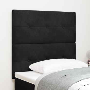 vidaXL Κεφαλάρι Καπιτονέ Μαύρο Βελούδο 100x128x7cm 1 τεμ.