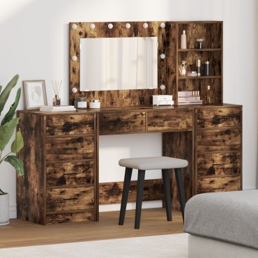 Σετ 3 τεμ. για το Dressing Table με LED από Καπνιστό Δρυ 40x41x135cm