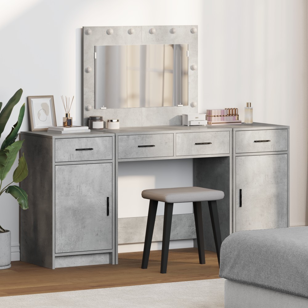 vidaXL Τραπέζι περιποίησης 3 τεμ. Γκρι 78,5x41x135 εκ