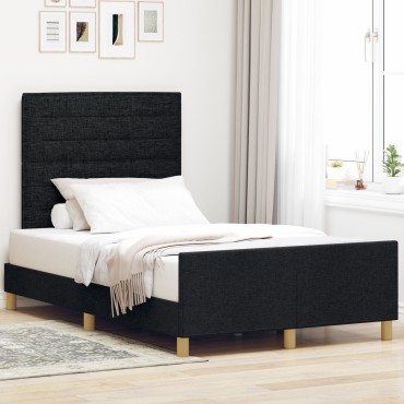 vidaXL Κρεβάτι Σκελετός Σκούρο Καφέ 120x200 εκ Υφασμάτινο