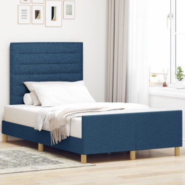 vidaXL Κρεβάτι Μπλε 120x200 εκ. Υφάσματος