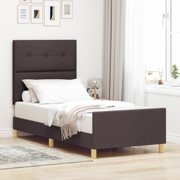 vidaXL Κρεβάτι Καφέ 90x200 εκ. Υφασμάτινο