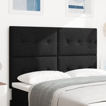 vidaXL LED Κεφαλάρι Μαύρο Ύφασμα