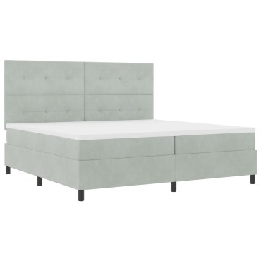 vidaXL Κρεβάτι με στρώμα Φωτεινό Γκρι 200x200 cm Βελούδο