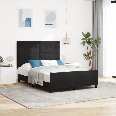 vidaXL Κρεβάτι Μαύρο 140x200 εκ. Βελούδινο
