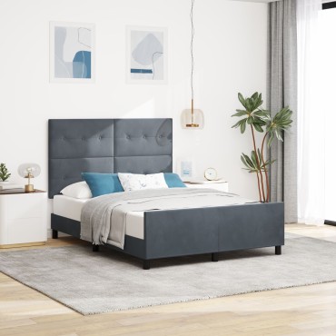 vidaXL Κρεβάτι Σκελετός Σκούρο Γκρι 160x200 εκ. Βελούδο