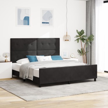 vidaXL Μαύρο Βελούδινο Κρεβάτι 180x200 εκ 1 τεμ.