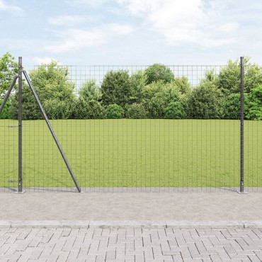 vidaXL Πόλοι Φράκτης Σετ 52 Γκρι Σκυρόδεμα 3,2 x 3,2 x 88,5 εκ