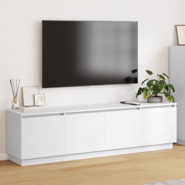 vidaXL Κονσόλα τηλεόρασης με LED Λευκή 180x38x49cm Επεξεργασμένο ξύλο