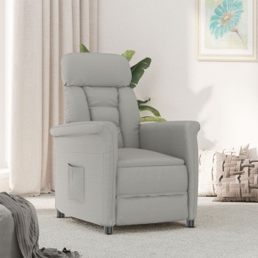 vidaXL Ανακλινόμενη Πολυθρόνα Ανοιχτό Γκρι 70.5x96.5x95cm 1 τεμ.