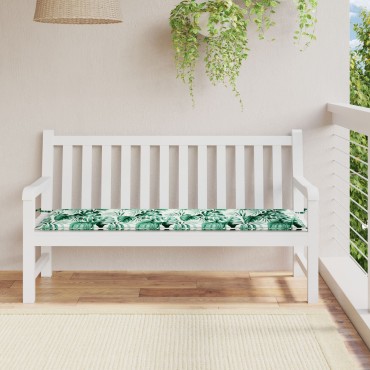 vidaXL Μαξιλάρι Πάγκου Κήπου  - Σχέδιο Φύλλου, 150x50x4 cm Φτιαγμένο από Ύφασμα Οξφόρδης