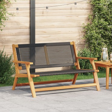 vidaXL Παγκάκι Κήπου Μαύρο 122x76x73,5cm Μασίφ Ξύλο Ακακίας