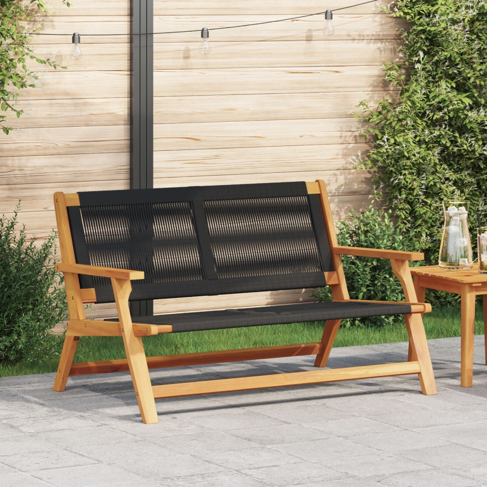 vidaXL Κήπος Πάγκος Μαύρος 76x122x73cm Μασίφ ξύλο ακακίας