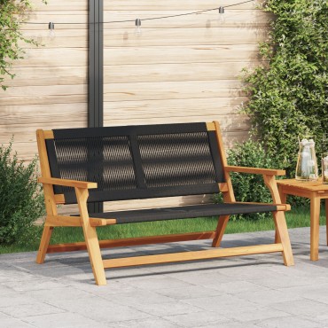 vidaXL Κήπος Πάγκος Μαύρος 76x122x73cm Μασίφ ξύλο ακακίας