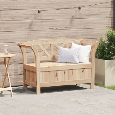 vidaXL Πάγκος Αποθήκευσης Κήπου 119x76x44cm Μασίφ Ξύλο Πευκιά 1 τεμ.