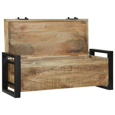vidaXL Κουτιά αποθήκευσης 80x30x30cm μασίφ ξύλο μάνγκο και μέταλλο