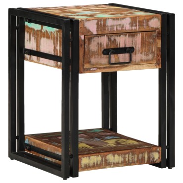 vidaXL Κομοδίνο 40x40x50cm Μασίφ ανακυκλωμένο ξύλο 1 τεμ.