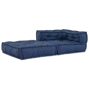 vidaXL Μοντέρνος Πούφ Indigo 70x70x54 Ύφασμα 70x70x54cm