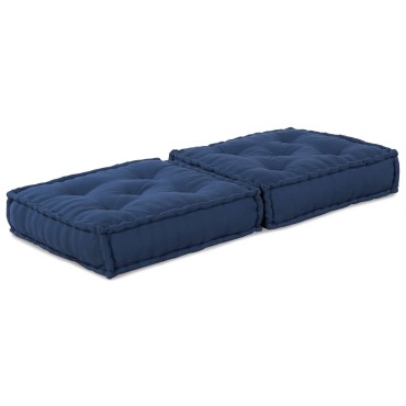 vidaXL Modular Πουφ Ινδigo 70x70x36 Υφάσμα 70x70x36cm