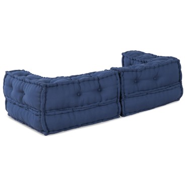 vidaXL Μοντέρνα Πουφ Indigo 140x70x36 Υφάσματος 140x70x36cm