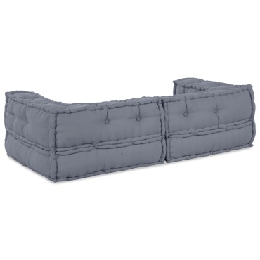 vidaXL Modular Πουφ Γκρί 140x70x36 Υφασμάτινο 140x70x36cm