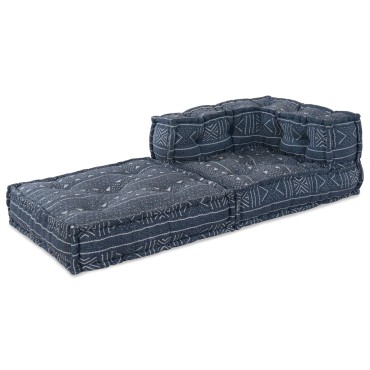 vidaXL Μοδάτος Πουφ Indigo 70x70x54 Υφασμάτινος 70x70x54cm