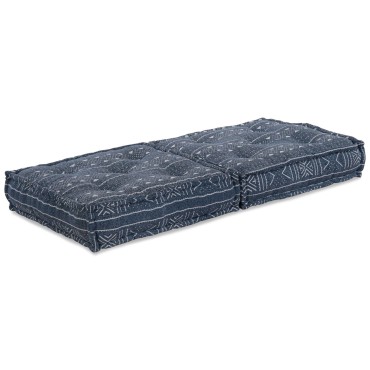 vidaXL Στιβαρός Πουφ Ινδigo 70x70x36 Υφασμάτινος 70x70x36cm