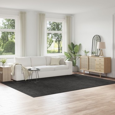 vidaXL Χαλιά Shaggy με Λατέξ Στην Πίσω Όψη Σκούρο Γκρί 240x340 εκ