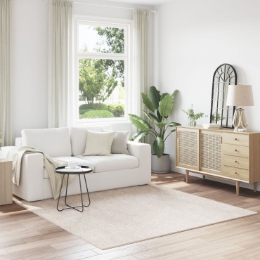 vidaXL Χαλί Shaggy με Λατέξ Κρέμ 200x200cm